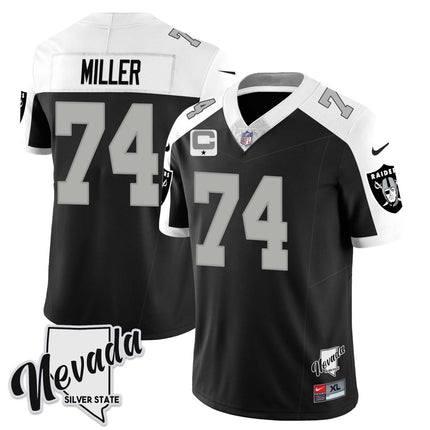 Men's Las Vegas Raiders 2023 Nevada Sliver State Patch Jersey - All Stitched LVRAI_KDZ - KINDOZY