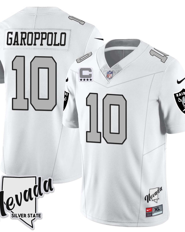 Men's Las Vegas Raiders 2023 Nevada Sliver State Patch Jersey - All Stitched LVRAI_KDZ - KINDOZY