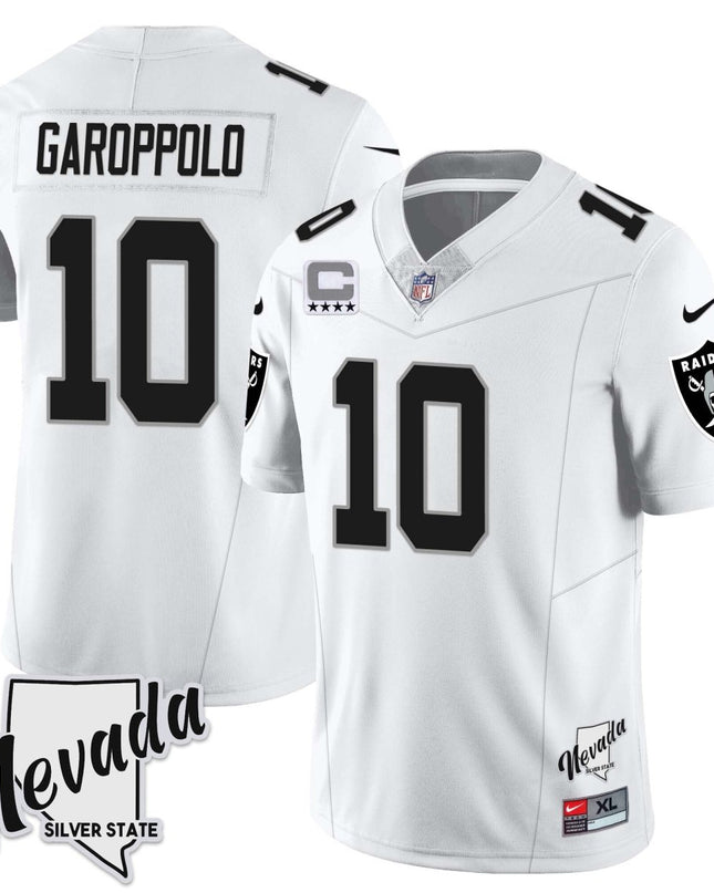 Men's Las Vegas Raiders 2023 Nevada Sliver State Patch Jersey - All Stitched LVRAI_KDZ - KINDOZY