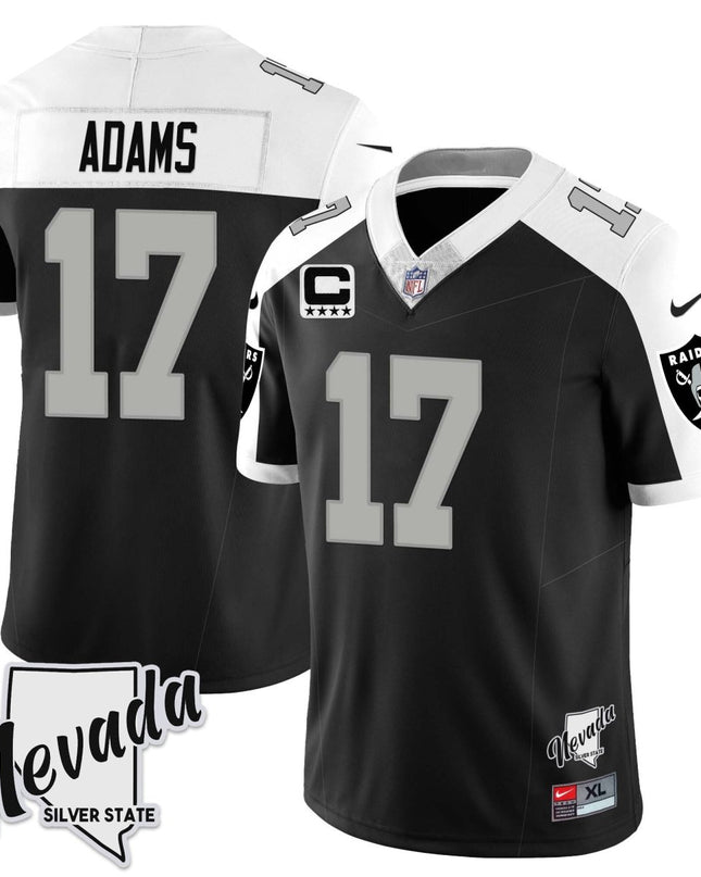 Men's Las Vegas Raiders 2023 Nevada Sliver State Patch Jersey - All Stitched LVRAI_KDZ - KINDOZY