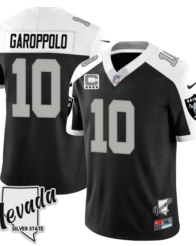 Men's Las Vegas Raiders 2023 Nevada Sliver State Patch Jersey - All Stitched LVRAI_KDZ - KINDOZY