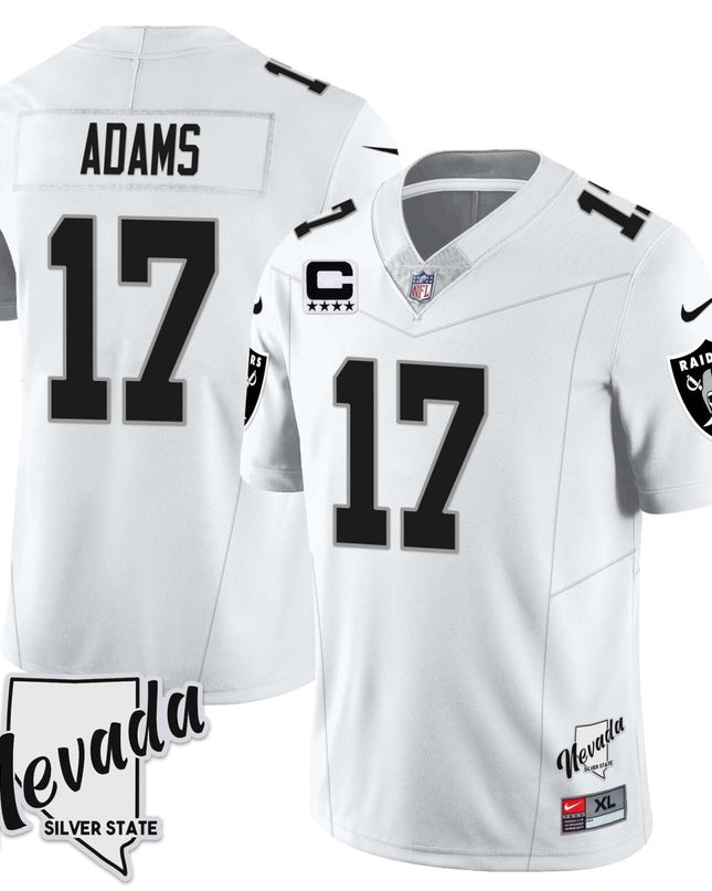 Men's Las Vegas Raiders 2023 Nevada Sliver State Patch Jersey - All Stitched LVRAI_KDZ - KINDOZY