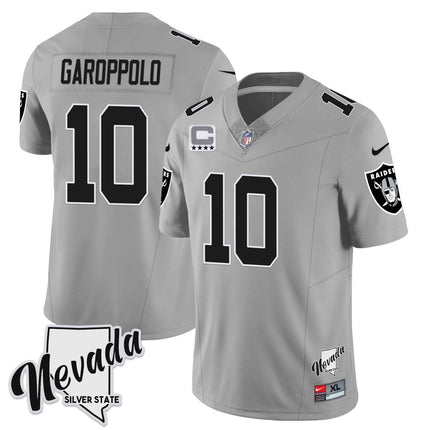 Men's Las Vegas Raiders 2023 Nevada Sliver State Patch Jersey - All Stitched LVRAI_KDZ - KINDOZY