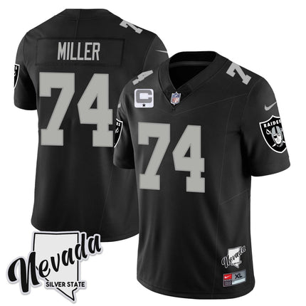 Men's Las Vegas Raiders 2023 Nevada Sliver State Patch Jersey - All Stitched LVRAI_KDZ - KINDOZY