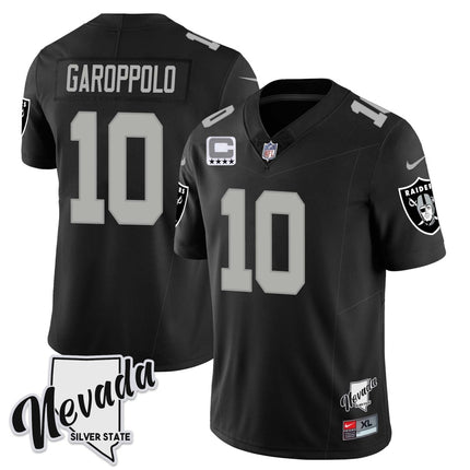 Men's Las Vegas Raiders 2023 Nevada Sliver State Patch Jersey - All Stitched LVRAI_KDZ - KINDOZY