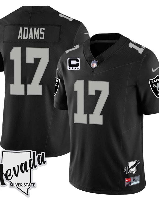 Men's Las Vegas Raiders 2023 Nevada Sliver State Patch Jersey - All Stitched LVRAI_KDZ - KINDOZY
