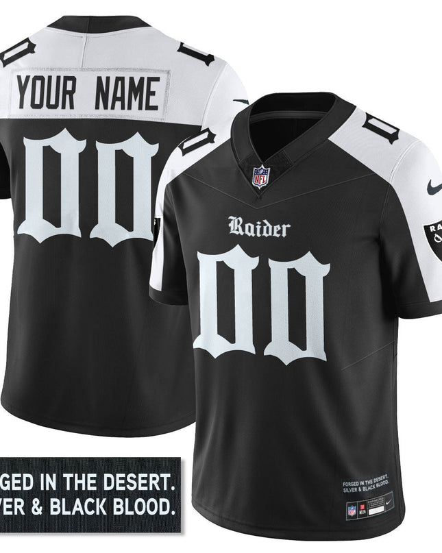 Men's Las Vegas Raiders 'Gothic Silver State Edition' Vapor Limited Jersey - All Stitched LVRAI_KDZ - KINDOZY