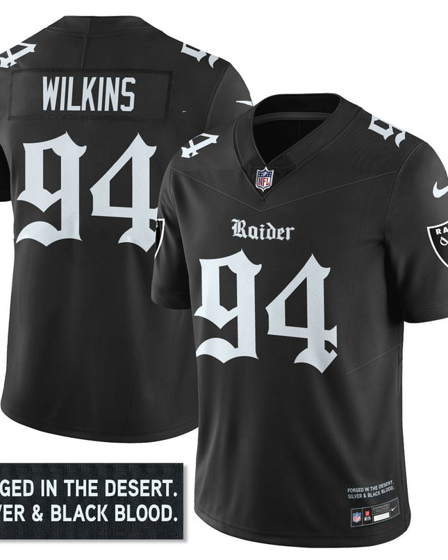 Men's Las Vegas Raiders 'Gothic Silver State Edition' Vapor Limited Jersey - All Stitched LVRAI_KDZ - KINDOZY