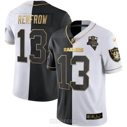 MEN'S LAS VEGAS RAIDERS INAUGURAL SEASON PATCH BLACK SILVER JERSEY - ALL STITCHED LVRAI_KDZ - KINDOZY