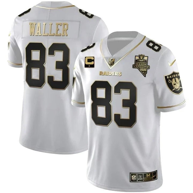 MEN'S LAS VEGAS RAIDERS INAUGURAL SEASON PATCH BLACK SILVER JERSEY - ALL STITCHED LVRAI_KDZ - KINDOZY