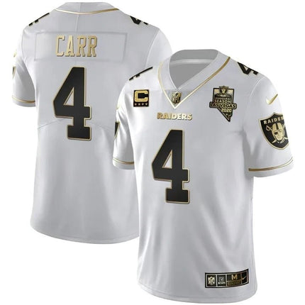 MEN'S LAS VEGAS RAIDERS INAUGURAL SEASON PATCH BLACK SILVER JERSEY - ALL STITCHED LVRAI_KDZ - KINDOZY