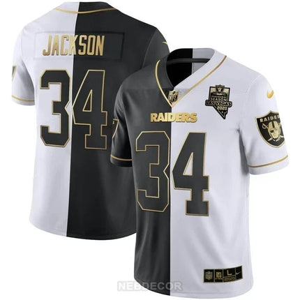 MEN'S LAS VEGAS RAIDERS INAUGURAL SEASON PATCH BLACK SILVER JERSEY - ALL STITCHED LVRAI_KDZ - KINDOZY