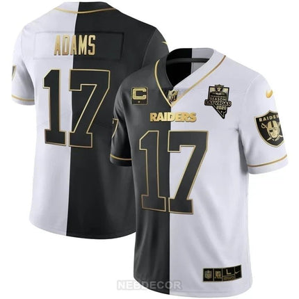 MEN'S LAS VEGAS RAIDERS INAUGURAL SEASON PATCH SPLIT GOLD JERSEY - ALL STITCHED LVRAI_KDZ - KINDOZY
