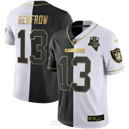 MEN'S LAS VEGAS RAIDERS INAUGURAL SEASON PATCH SPLIT GOLD JERSEY - ALL STITCHED LVRAI_KDZ - KINDOZY