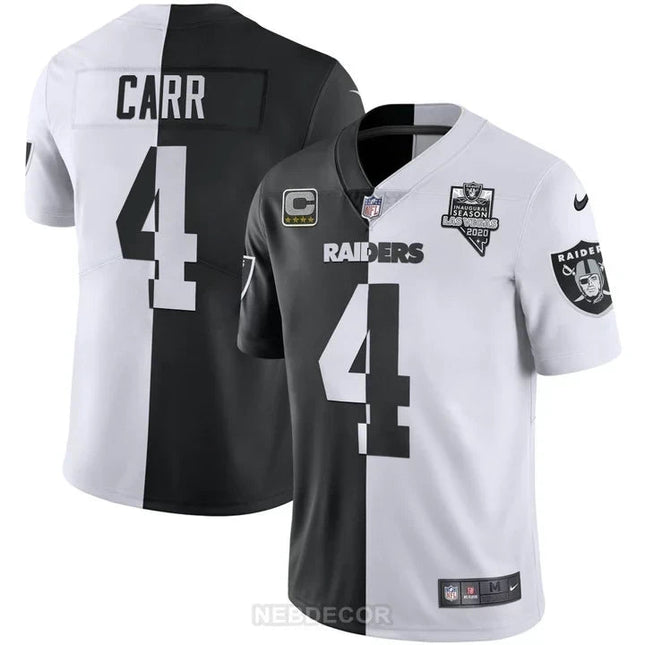 MEN'S LAS VEGAS RAIDERS INAUGURAL SEASON PATCH SPLIT GOLD JERSEY - ALL STITCHED LVRAI_KDZ - KINDOZY