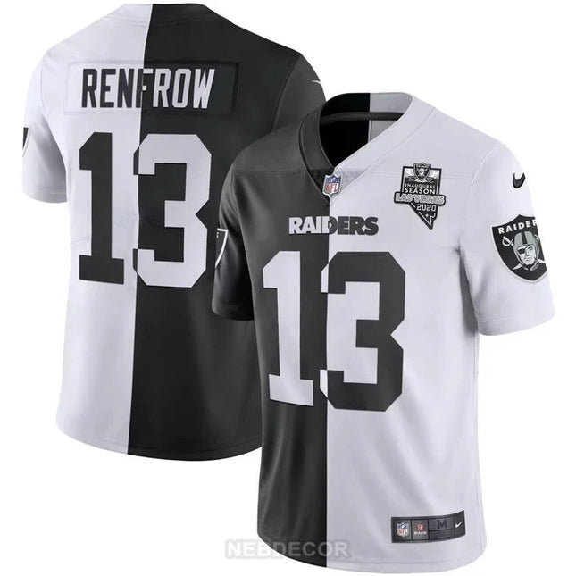 MEN'S LAS VEGAS RAIDERS INAUGURAL SEASON PATCH SPLIT GOLD JERSEY - ALL STITCHED LVRAI_KDZ - KINDOZY