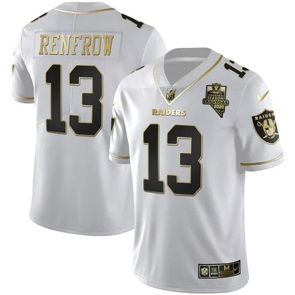 MEN'S LAS VEGAS RAIDERS INAUGURAL SEASON PATCH SPLIT GOLD JERSEY - ALL STITCHED LVRAI_KDZ - KINDOZY