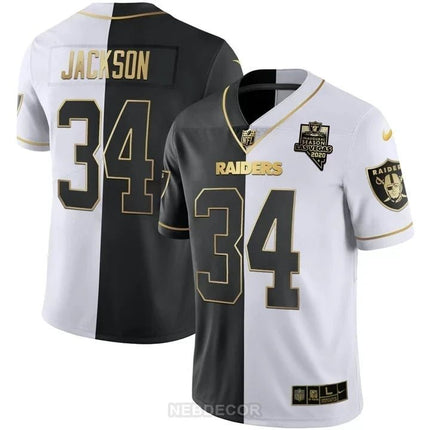 MEN'S LAS VEGAS RAIDERS INAUGURAL SEASON PATCH SPLIT GOLD JERSEY - ALL STITCHED LVRAI_KDZ - KINDOZY