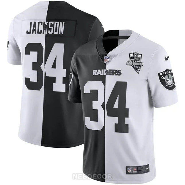 MEN'S LAS VEGAS RAIDERS INAUGURAL SEASON PATCH SPLIT GOLD JERSEY - ALL STITCHED LVRAI_KDZ - KINDOZY