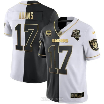 MEN'S LAS VEGAS RAIDERS INAUGURAL SEASON PATCH WHITE GOLD JERSEY - ALL STITCHED LVRAI_KDZ - KINDOZY