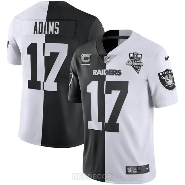 MEN'S LAS VEGAS RAIDERS INAUGURAL SEASON PATCH WHITE GOLD JERSEY - ALL STITCHED LVRAI_KDZ - KINDOZY