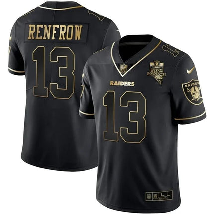 MEN'S LAS VEGAS RAIDERS INAUGURAL SEASON PATCH WHITE GOLD JERSEY - ALL STITCHED LVRAI_KDZ - KINDOZY