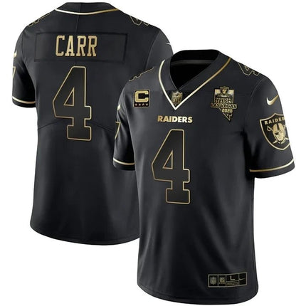 MEN'S LAS VEGAS RAIDERS INAUGURAL SEASON PATCH WHITE GOLD JERSEY - ALL STITCHED LVRAI_KDZ - KINDOZY