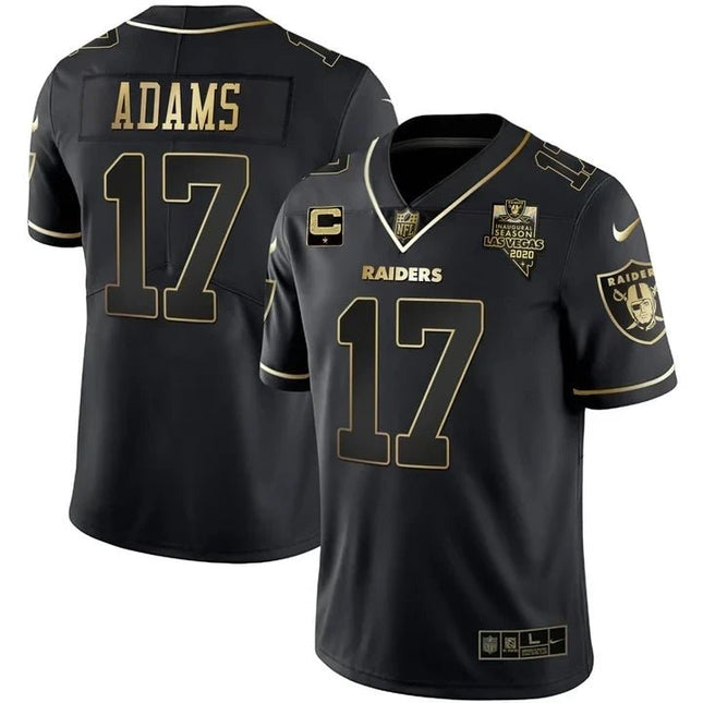 MEN'S LAS VEGAS RAIDERS INAUGURAL SEASON PATCH WHITE GOLD JERSEY - ALL STITCHED LVRAI_KDZ - KINDOZY