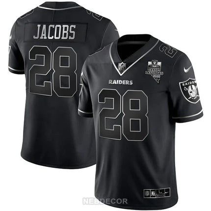 MEN'S LAS VEGAS RAIDERS INAUGURAL SEASON PATCH WHITE GOLD JERSEY - ALL STITCHED LVRAI_KDZ - KINDOZY