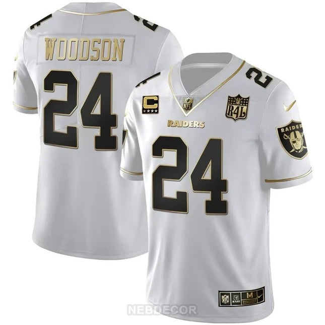 MEN'S LAS VEGAS RAIDERS RAIDER4LIFE PATCH WHITE GOLD AND BLACK GOLD JERSEY - ALL STITCHED LVRAI_KDZ - KINDOZY
