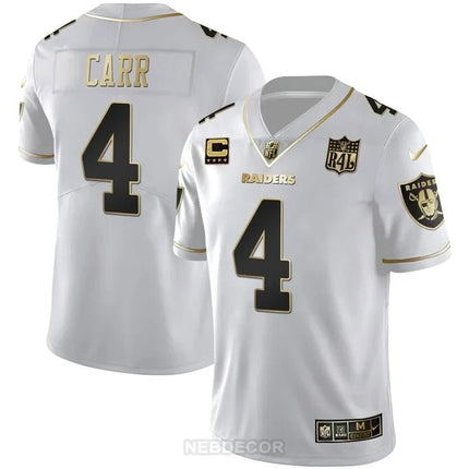 MEN'S LAS VEGAS RAIDERS RAIDER4LIFE PATCH WHITE GOLD AND BLACK GOLD JERSEY - ALL STITCHED LVRAI_KDZ - KINDOZY