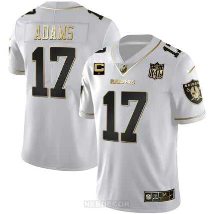 MEN'S LAS VEGAS RAIDERS RAIDER4LIFE PATCH WHITE GOLD AND BLACK GOLD JERSEY - ALL STITCHED LVRAI_KDZ - KINDOZY