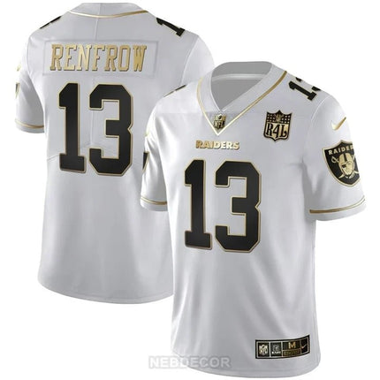 MEN'S LAS VEGAS RAIDERS RAIDER4LIFE PATCH WHITE GOLD AND BLACK GOLD JERSEY - ALL STITCHED LVRAI_KDZ - KINDOZY