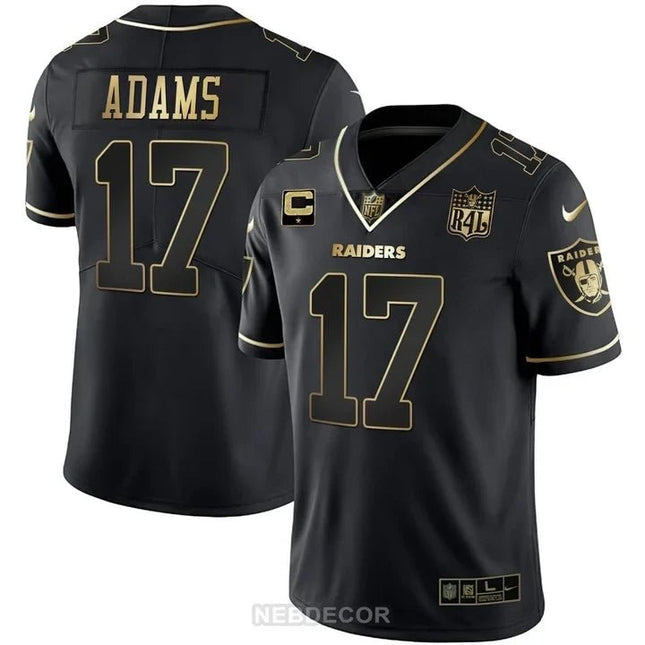 MEN'S LAS VEGAS RAIDERS RAIDER4LIFE PATCH WHITE GOLD AND BLACK GOLD JERSEY - ALL STITCHED LVRAI_KDZ - KINDOZY