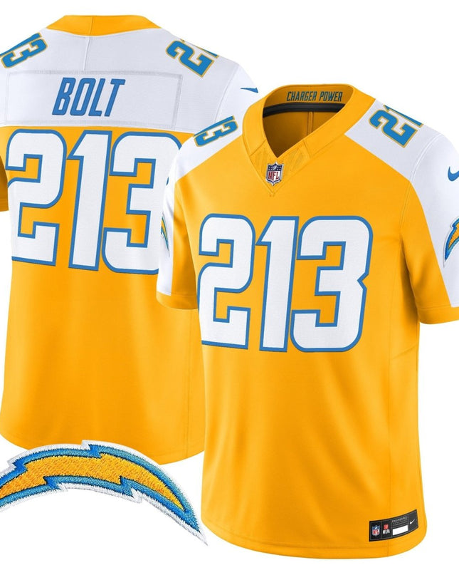 Men's Los Angeles Chargers 2025 Alternate Charger Power Vapor Limited Jersey - All Stitched LAC_KDZ - KINDOZY