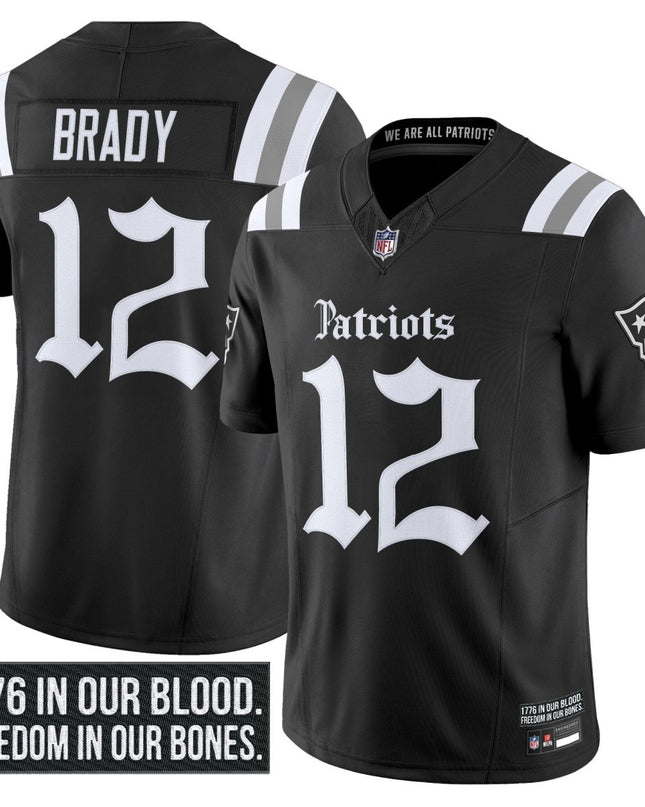 Men's New England Patriots 'Gothic Revolution Edition' Vapor Limited Jersey - All Stitched NEPAT_KDZ - KINDOZY