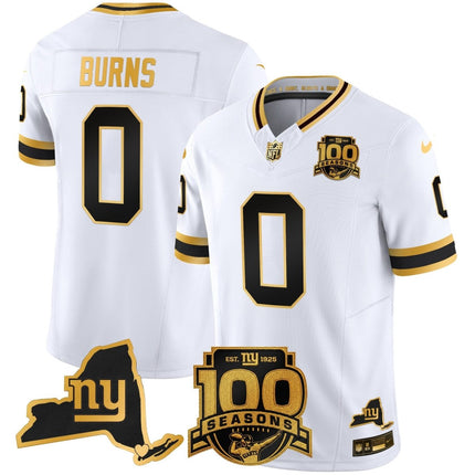 Men's New York Giants 100th Season & State Patch Gold Vapor Limited Jersey - All Stitched NYG_KDZ - KINDOZY