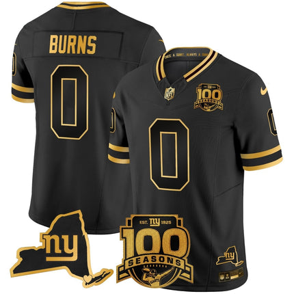 Men's New York Giants 100th Season & State Patch Gold Vapor Limited Jersey - All Stitched NYG_KDZ - KINDOZY