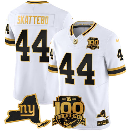 Men's New York Giants 100th Season & State Patch Gold Vapor Limited Jersey - All Stitched NYG_KDZ - KINDOZY