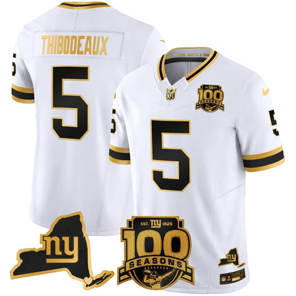 Men's New York Giants 100th Season & State Patch Gold Vapor Limited Jersey - All Stitched NYG_KDZ - KINDOZY