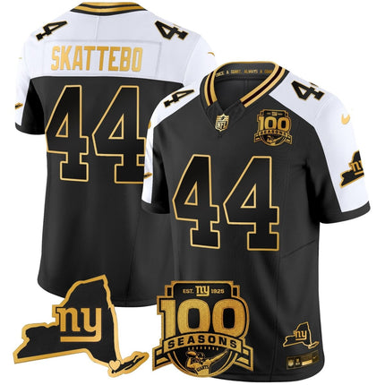 Men's New York Giants 100th Season & State Patch Gold Vapor Limited Jersey - All Stitched NYG_KDZ - KINDOZY