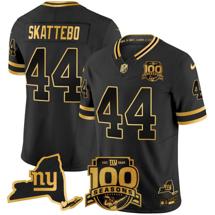 Men's New York Giants 100th Season & State Patch Gold Vapor Limited Jersey - All Stitched NYG_KDZ - KINDOZY