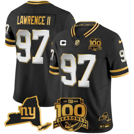 Men's New York Giants 100th Season & State Patch Gold Vapor Limited Jersey - All Stitched NYG_KDZ - KINDOZY