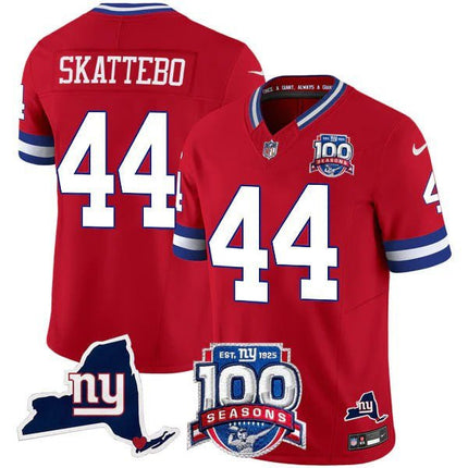 Men's New York Giants 100th Season & State Patch Vapor Limited Jersey - All Stitched NYG_KDZ - KINDOZY