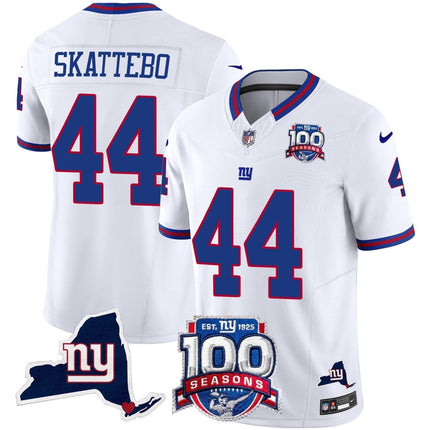 Men's New York Giants 100th Season & State Patch Vapor Limited Jersey - All Stitched NYG_KDZ - KINDOZY