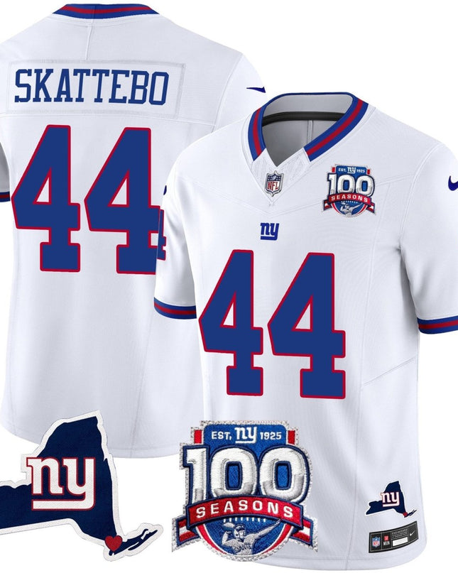 Men's New York Giants 100th Season & State Patch Vapor Limited Jersey - All Stitched NYG_KDZ - KINDOZY