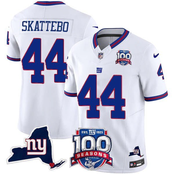 Men's New York Giants 100th Season & State Patch Vapor Limited Jersey - All Stitched NYG_KDZ - KINDOZY
