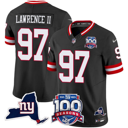 Men's New York Giants 100th Season & State Patch Vapor Limited Jersey - All Stitched NYG_KDZ - KINDOZY