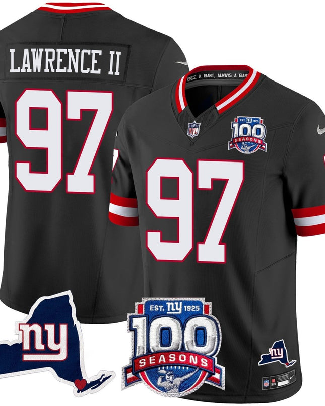 Men's New York Giants 100th Season & State Patch Vapor Limited Jersey - All Stitched NYG_KDZ - KINDOZY