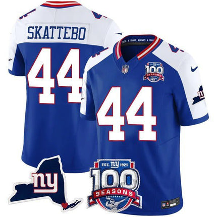 Men's New York Giants 100th Season & State Patch Vapor Limited Jersey - All Stitched NYG_KDZ - KINDOZY
